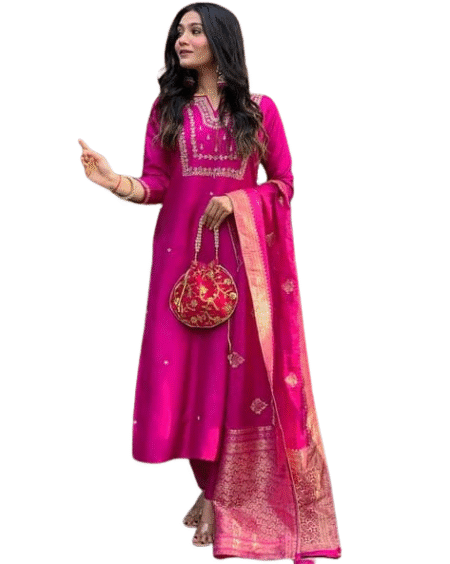 3-Piece Cotton Kurta Set for Women ? Kurta, Palazzo & Dupatta(XXL)