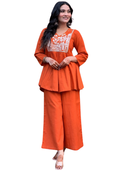 Classic Meets Contemporary ? Women's Embroidered Kurta Set (L)